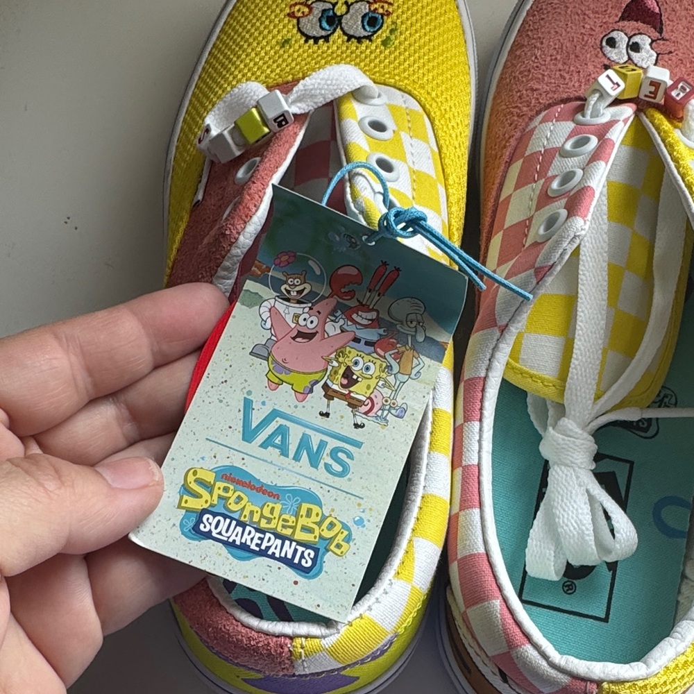 Vans Unisex SpongeBob Yellow and Pink Sneakers - Picture 3 of 5